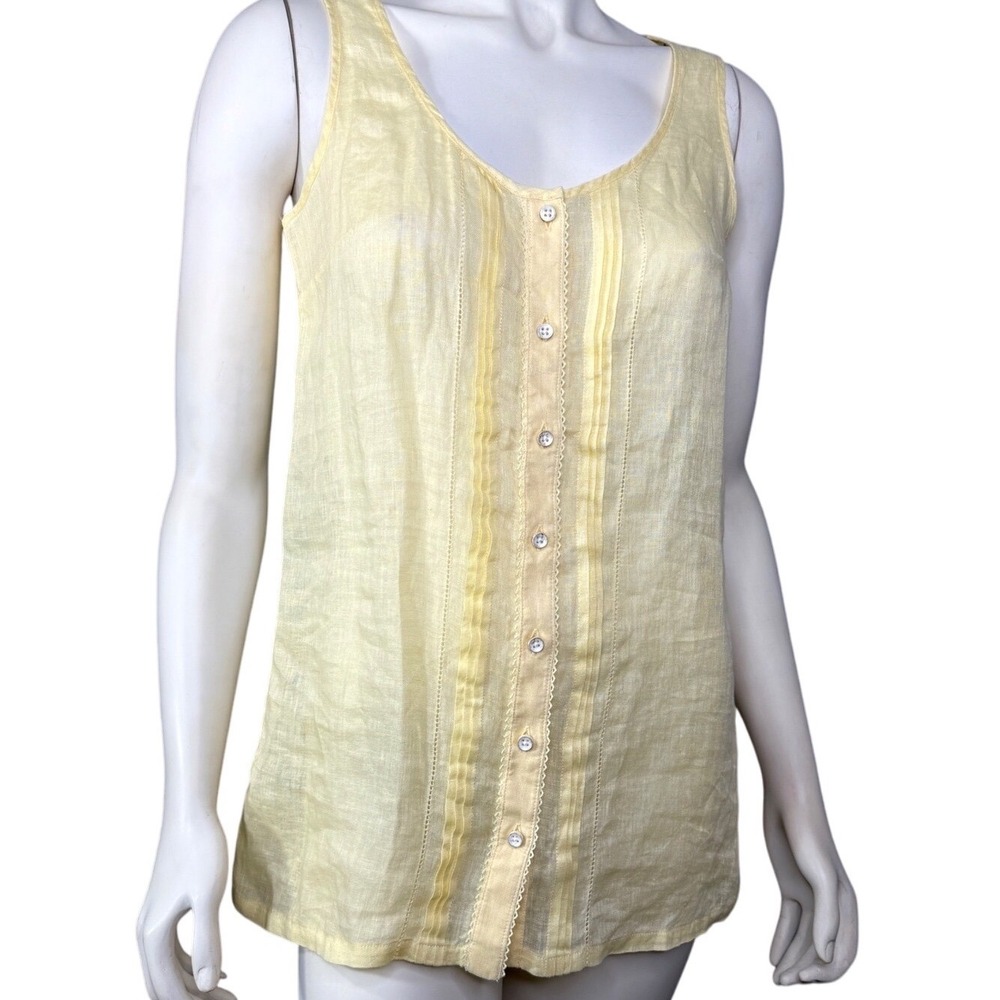 Tommy Bahama Linen Tank Butter Yellow Womens Size Small Lightweight